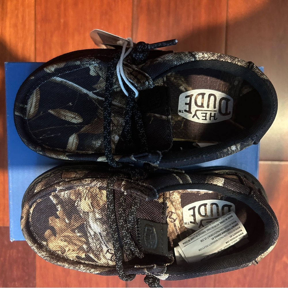 ✅ NWT Hey Dude Wally Toddler Shoes - Realtree Edge Camo - Size 7 - Picture 7 of 10